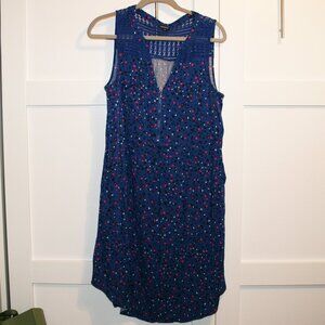 Torrid Dress Blue V neck with Front zipper & Lace Sleeveless Sz 00